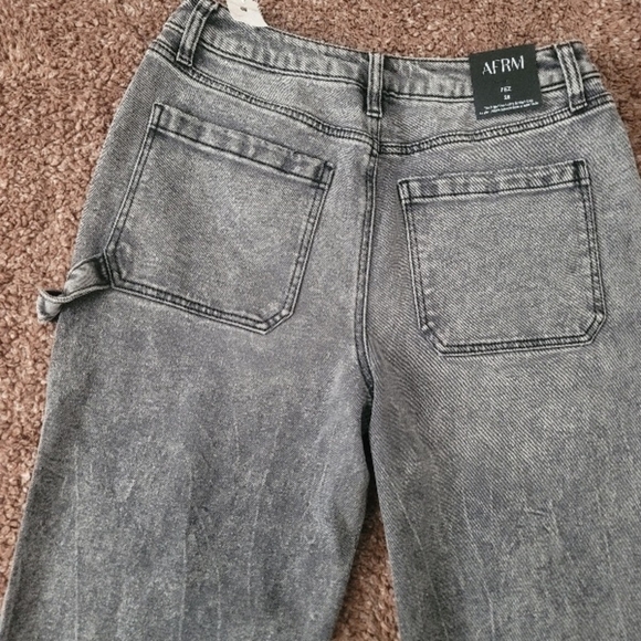 AFRM Gray Straight Leg High-Rise Utility Jeans Classic Style | Size 26 X 30 - Picture 4 of 15